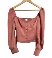 Aritzia Wilfred Women's Tulum Sweetheart bustier coral blouse Medium $98 NEW