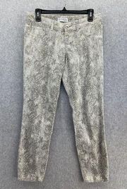 Express Women's Ankle Low Rise Jeans Snake Print Gray Size 4 Regular Fit