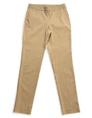 Anne Klein Stretch Pants Tan Size 2 Elastic Waist Leggings With Pockets