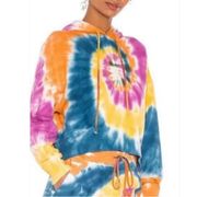 Daydreamer x REVOLVE Double Trouble Tie Dye Shrunken Hoodie Sz Small