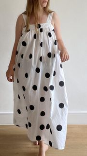 Polka Dot Linen Maxi Dress