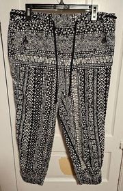 Loft geometric cotton pants Size 8