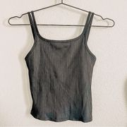 Carbon38 Black Ribbed Tank. Size XS