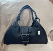 Black Leather Selleria Handbag