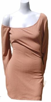 brown one shoulder dress NWT DB7