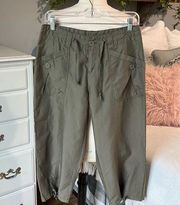 Army Olive Green Lightweight Capris Cropped Pants Carolina Blues Womens Small