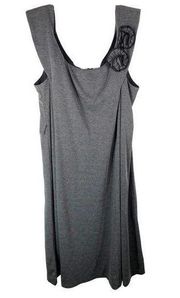 Sandra Darren Plus Size 24W Dress Gray Shift Midi Solid Lined Stretch 1153