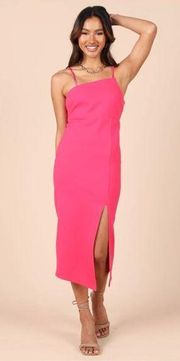 Petal & Pup Zahra Hot Pink Midi Side Slit Dress 6