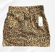 Leopard Denim Skirt 5 Pocket Size 27 NWT