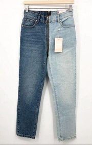 Revice Yin Yang Crops in Tokyo Wash Jeans Two-Tone Denim 26 NEW