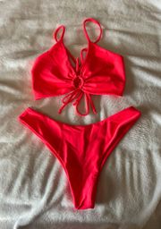 custom ordered hot pink bikini set