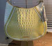 Amira Lemonade Brahmin Shoulder Bag (yellow and white with gray shadowing)