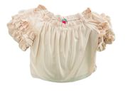 Off The Shoulder Baby Pink Ruffled Sleeve Top