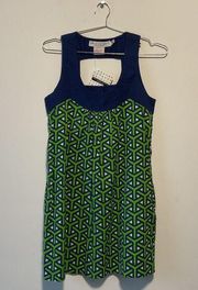 Gretchen Scott Designs Blue Green Shift Mini Dress NWT XS