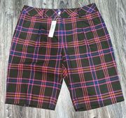 Trina Turk Dexter Long Shorts Size 8 Parker Plaid