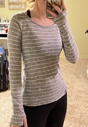 Striped Sweater with Thumb Hole