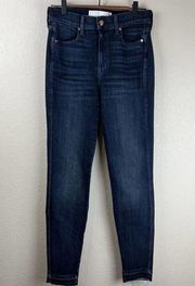 Ayr Jeans Women 28 The Riser Dark Wash High Rise Skinny Jeans Raw Hem