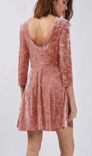 Topshop Pink Velvet Dress