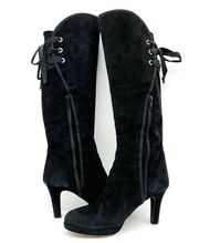 Barneys New York Womens 39 Over The Knee Suede Heeled Boot Italy Mobwife Pirate