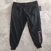 Bebe Sport Jogger Pants with Pockets in Black, Size 3X New w/Tag Retail $84