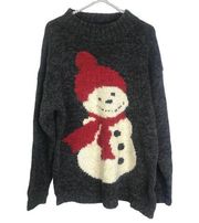 1998 Vintage Heirloom Collectibles Gray Snowman Sweater SZ L