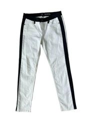 NEW YORK AND COMPANY White Pinstriped Skinny Jeans Size 4 NEW