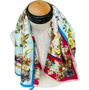 St Piece Floral-Print Silk Double-Sided Scarf