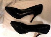 White house black market leather high heel shoes 9