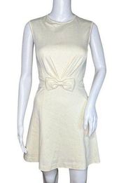Ted Baker Dress Womens XXS Cream Aruna Fit Flare Bow Bridal Shower Minimalist