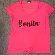 Charlotte Russe Grumpy and Gorgeous Bonita Pink Sparkly Pajama Top