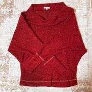 ••Red Scoop Neck Sweater