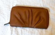 Brown Faux Leather Clutch 