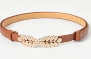 Urban Casual Wheat Ear Pattern Adjustable leather belt