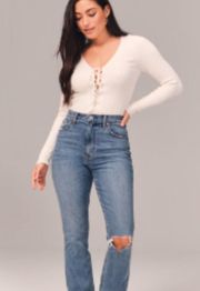 curve love ultra high rise 90s slim straight jean - long