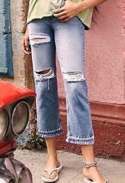 WE THE FREE | FREE PEOPLE Women's High Rise Distressed Cropped Denim Jeans 24