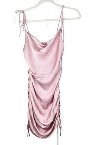 Hello Molly  Silky Ruched Dress Pink Size Medium