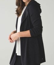 Lululemon  Cashmere Blend Peace Of Mind Wrap Cardigan in Heathered Black Size: S