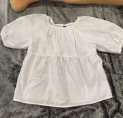 Old Navy White Ruffle Blouse