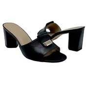 Zac Posen Annabelle black leather open toe mules size 8