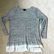 GC long length Lane‎ Bryant woven-like material gray/cream scoop sweater size 22