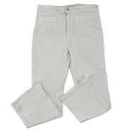 Current/Elliott Ultra High Waist Kick Jean Patch Pockets Cropped White size 31