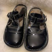 Alegria black patent leather slip on shoes 36