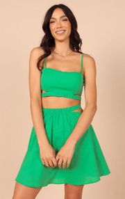 Petal & Pup Green Skirt Crop Top Set