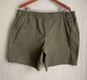 Lands End Plus Size Green Elastic Waist Shorts Mid Rise 20W