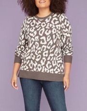 Lane Bryant grey leopard print sweater