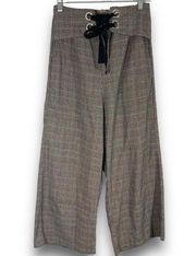 Anthropologie Lulumari Houndstooth Plaid Wide Leg Pants