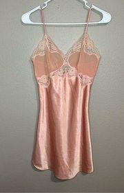 Victoria’s Secret vintage gold label pink satin lingerie slip dress size small