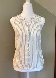 A New Day Sleeveless Striped Button Up Top Small