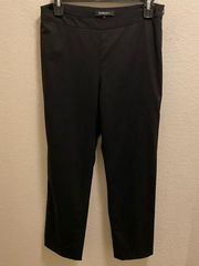 Lafayette 148 New York Black Cropped Ankle Slit Dress Pants Size 2