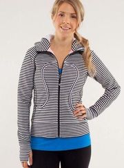 Lululemon 🎬Lulu Scuba Hoodie *Stretch Classic Black | White Stripe🎬~6 (more pics coming)